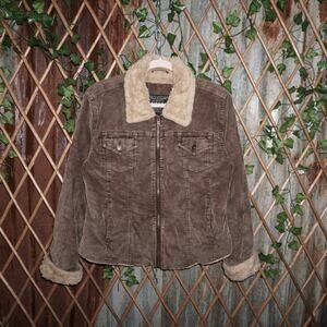 Medium - Vintage Y2K Arizona Sherpa lined 2000s femme jacket